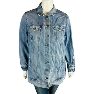 Chaqueta de Jean Torrid Mujer Talla 2 2X Azul Denim Trucker Lavado Medio Envejecida - Imagen 1 de 7