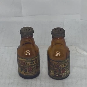 Vintage Acme Beer 60s 70s MCM Salt Pepper Shaker Glass Bottle - Picture 1 of 2