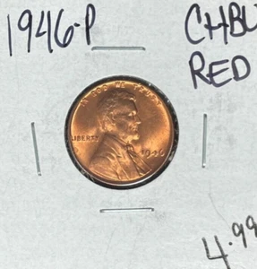 CENTAVO DE TRIGO LINCOLN 1946-P ~ CH/BU - ROJO ~HERMOSA MONEDA~ - Imagen 1 de 2