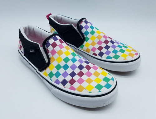Scarpe slip on Vans Off The Wall scacchiera Missy bambina taglia 5 multicolore