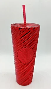 NEU Starbucks Christmas Tumbler 2024 Red Swirl Stripe Venti 24oz Cold Cup - Bild 1 von 7