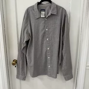 Patagonia Manica Lunga Bottoni Uomo Tg Large Marrone Gingham Cotone Biologico - Foto 1 di 9