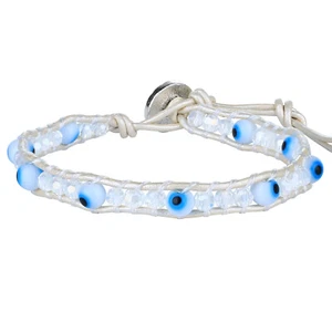 KELITCH Single Wrap Leder Seil Armband für Frauen Strang Kristall Perlen - Bild 1 von 26