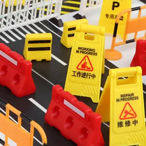 Set Traffic Signs Toys Kids Pretend Play Street Signs Traffic Barrier Toys - Picture 1 of 12