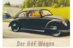 Reprint Card Germany KDF Volkswagen Wagen VW WWII War Era Color - Picture 1 of 2