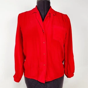Blusa vintage de seda roja The Individualist Nordstrom para mujer 12 - Imagen 1 de 10