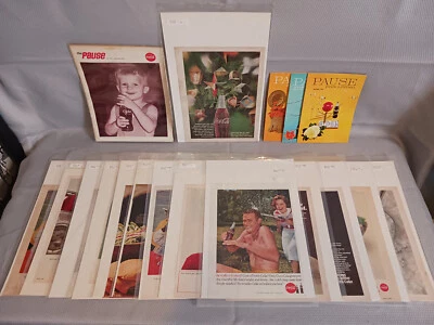 Vintage Coca Cola Advertising Lot 14 Magazine Ads + 4 Pause Booklets - Image 1 of 4