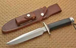 CUSTOM HANDMADE D2 STAHL JAGD BOWIE MESSER MIT MICARTA GRIFF & SCHEIDE - Bild 1 von 1