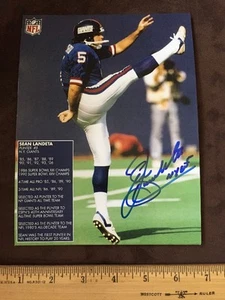 SEAN LANDETA NY GIANTS SUPER BOWL CHAMPION FUTURE H.O.F PUNTER With Proof - Picture 1 of 6