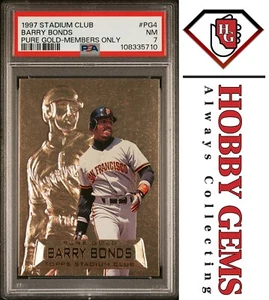 BARRY BONDS PSA 7 1997 Stadium Club Pure Gold Members Only #PG4 - Picture 1 of 2