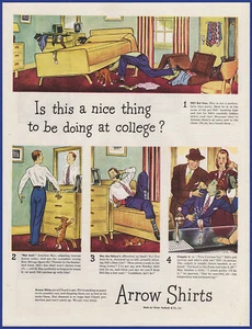 Vintage 1946 ARROW Shirts Men's Fashion Ephemera 1940's Print Ad - Picture 1 of 1