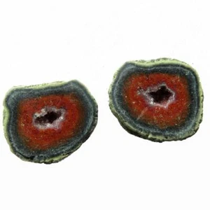 Tabasco Mexican Geode Polished Halves for Earrings Jewelry and Display TEX1017 - Picture 1 of 2