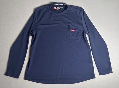 Wrangler Shirt Men Size 2XL Blue Work Wear Long Sleeve Zip Pocket EC 0884 - Image 1 of 4