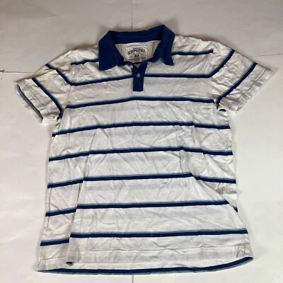 Aeropostale 男式 Polo 上衣 XL 码弹力高尔夫短袖条纹小号着色 — 第 1/4 张图片