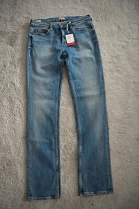Tommy Hilfiger Jeans Mid Rise Straight TJ1985 PFMBC Puff Mid Blue Comf Denim UK8 - Picture 1 of 7