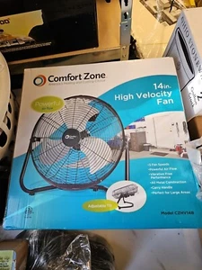 Comfort Zone 9" High-Velocity 3 Speed 180-Degree Cradle Fan, Black (Open Box) - Picture 1 of 2