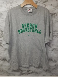 Vintage NIKE Oregon Basketball Gray Shirt Sz Large 90s MADE IN USA #33 - Picture 1 of 4