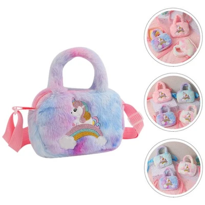  Borsetta Pelosa Per Bambina Portafoglio Unicorno BASSA DI BAMBINI - Image 1 of 4