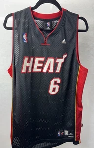 LeBron James Miami Heat Adidas Jersey #6 Black NBA Mens L *from China - Picture 1 of 4