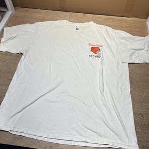 Vintage Logo 7 White Cleveland Browns Embroidered T-Shirt Size XL - Picture 1 of 9