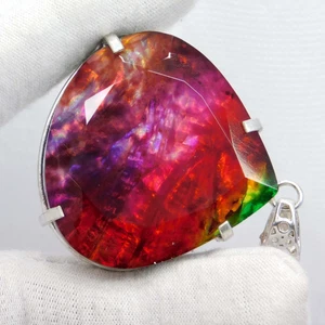 Colgante de ammolita natural 925 de 117,40 quilates corte pera piedras preciosas sueltas - Imagen 1 de 9