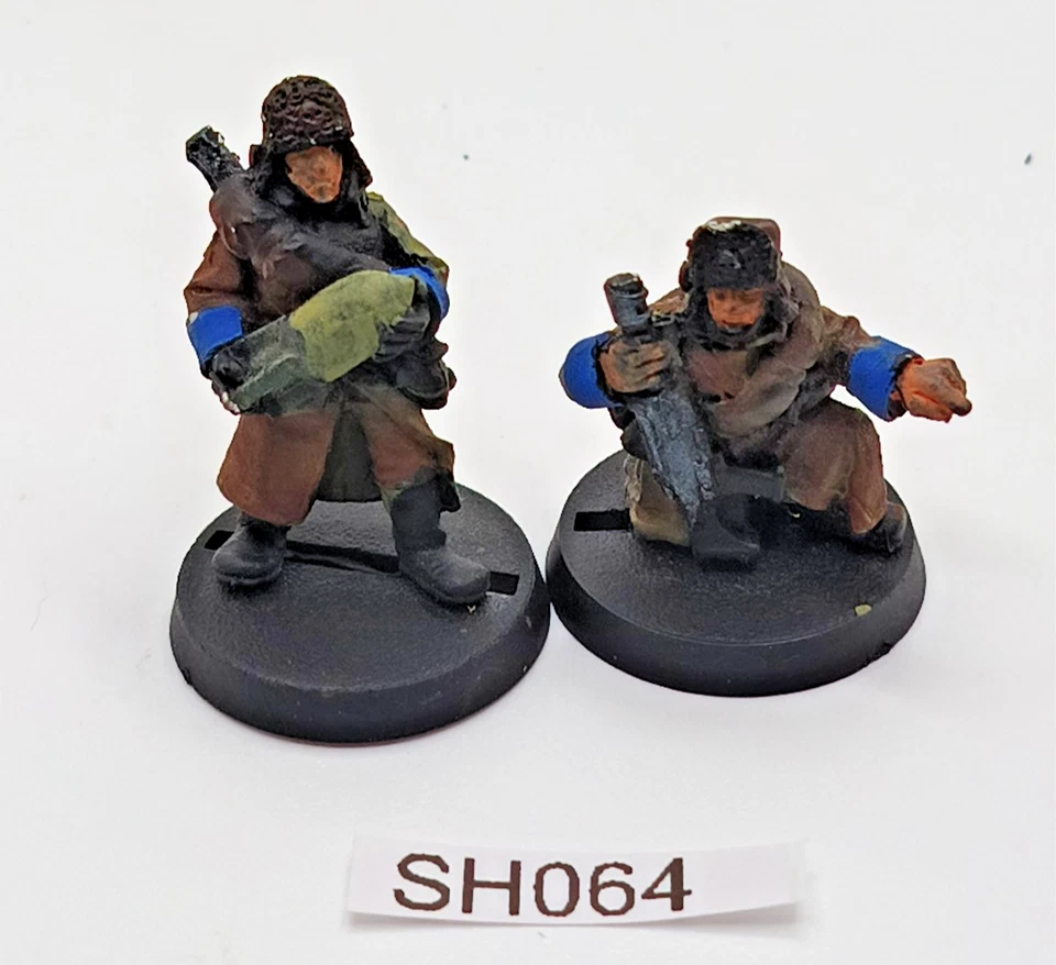 Warhammer 40k Guardia Imperial Valhallan Mortero Crew x2 Lote Metal Fuera de Stock De Colección Foto 1 de 1