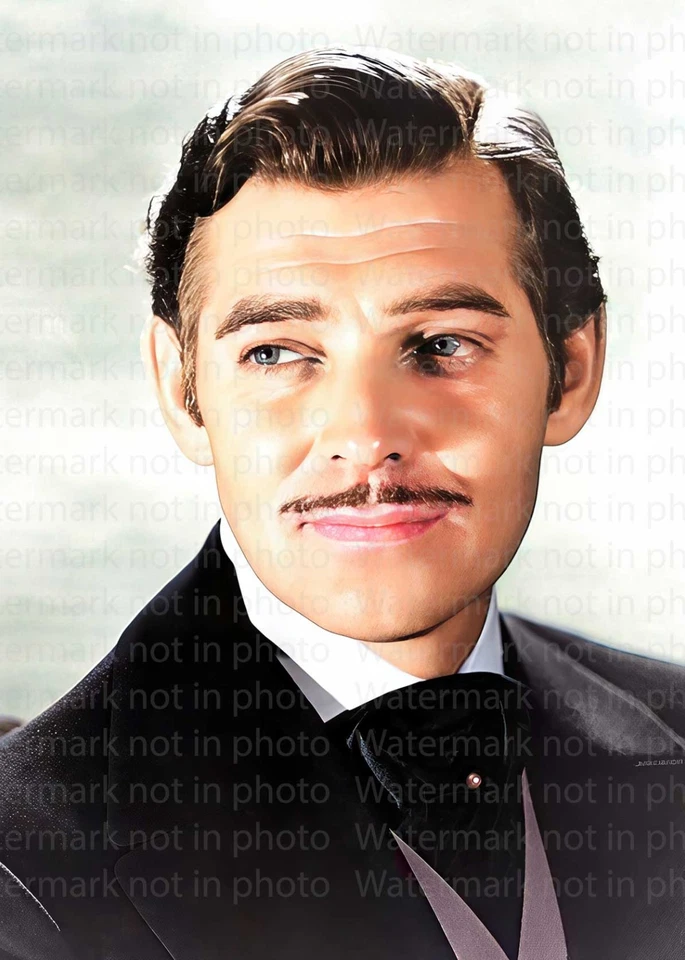 Clark Gable in Gone with the Wind RARE COLOR Photo 402 REMASTERED - Image 1 of 1