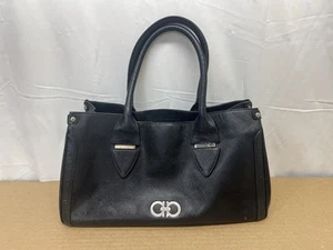 Salvatore Ferragamo Schultertasche schwarz Leder Gancini oben offen - Bild 1 von 16