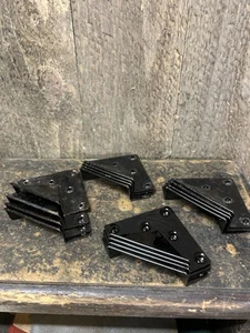 16 NOS Corner Brackets Japanned Black Door Braces Vintage Hardware - Picture 1 of 5