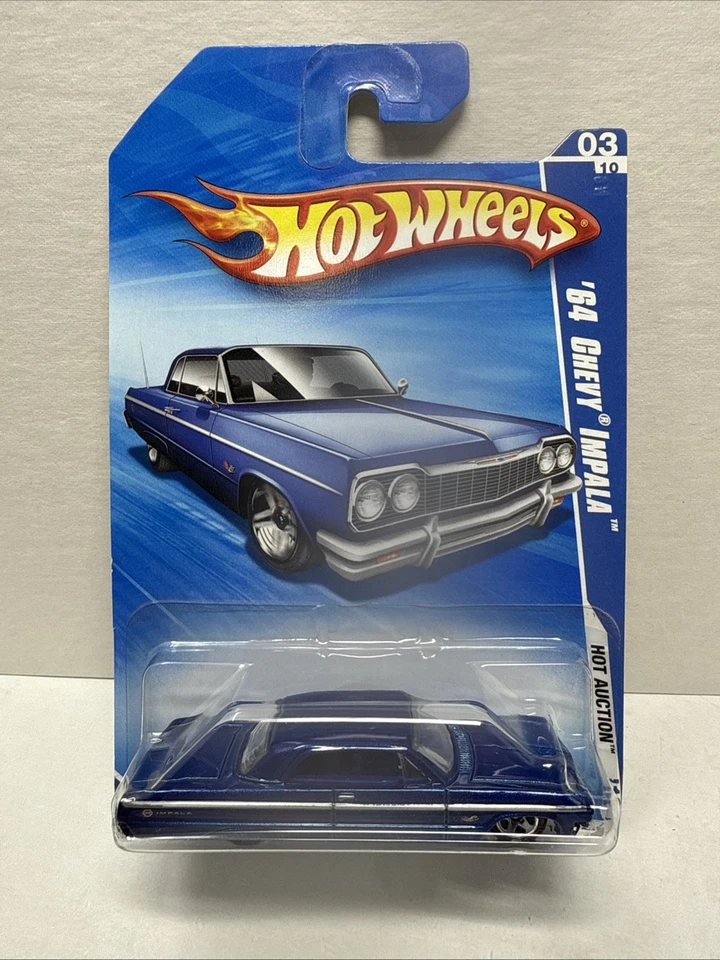 Chevy Impala 2010 Hot Wheels #161/240 '64 versión azul nuevo en paquete Lowrider  Foto 1 de 3