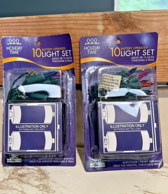 2 Pkg Holiday Time Battery Operated Multicolored Light Sets for Christmas Wreath - Image 1 of 2