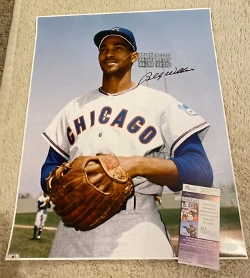 CHICAGO CUBS BILLY WILLIAMS Signed Autograph 16x20 picture COA Photo - Image 1 of 4