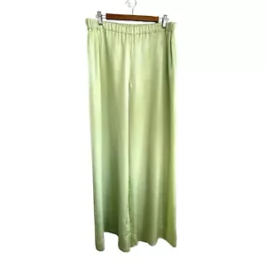 Marina Rinaldi Size 23 (16 Aus) Pale Green Silk Blend Sparkly Double Layer Pants - Picture 1 of 24