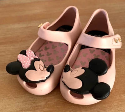 Mini Melissa Ultragirl Disney Twins Pink Minnie Mickey Mouse Shoes Toddler SZ 5 - Изображение 1 из 4