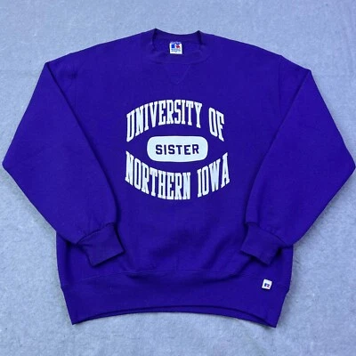 VTG University of Northern Iowa Sister Sweatshirt Large Purple College USA Made - Image 1 of 4