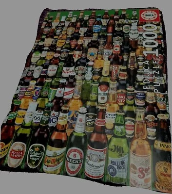 EDUCA Beers Cervezas 1000 pc Jigsaw Puzzle Beer Bottles of the World  Spain  - Image 1 of 4