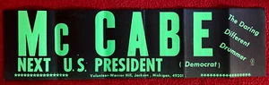1976 John McCabe para President ""¿Plataforma? ¡AMOR!" Pegatina de contribuciones de $11.11 - Imagen 1 de 3