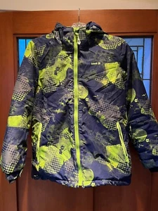 Kamik Green/Blue Ski Snow Insulated Hood Waterproof Reflective Jacket Size 12  - Picture 1 of 10