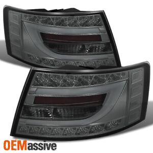 Fits 2005 2006 2007 2008 Audi A6 S6 C6 Smoked LED Tube Tail Lights Brake Lamps