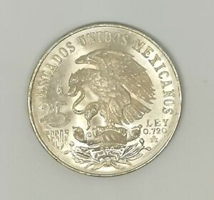 1968 Mexico XIX Olympic Games Aztec Ball Player BIG 25 Pesos Silver Coin
