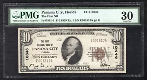 1929 $10 THE FIRST NB OF PANAMA CITY, FL NATIONAL CURRENCY CH. #10346 PMG VF-30 - Picture 1 of 2