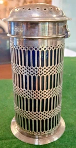 1906 Sterling Silber Zuckerstreuer mit blauem Glaseinsatz von Hassler Bros 146g - Bild 1 von 8
