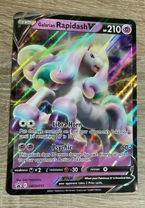 Galarian Rapidash V SWSH 111 Full Art XXL Promo Pokemon Inglese Nuovo - Foto 1 di 2