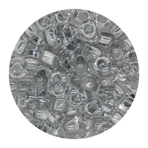 Cuentas triangulares de vidrio japonesas 5/0 forradas en plata cristal oscuro - Imagen 1 de 2