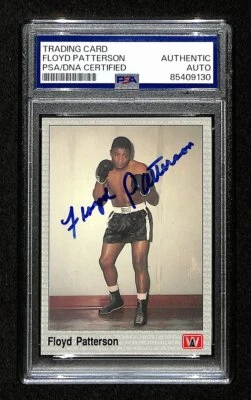 Floyd Patterson Signed/Auto 1991 AW Sports Boxing Card #124 PSA/DNA 194845 - Image 1 of 2