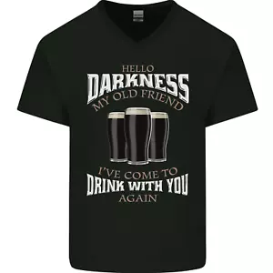Camiseta de algodón con cuello en V Hello Darkness My Old Friend Funny Guiness para hombre - Imagen 1 de 37
