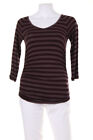 Laura Scott 3/4-Sleeve Shirt Stripes Ruffles D 34 purple shades