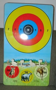 VINTAGE 1960'S MARX TARGETLAND TIN RIFLE TARGET GAME BOARD ONLY NICE USED TOY - Picture 1 of 8