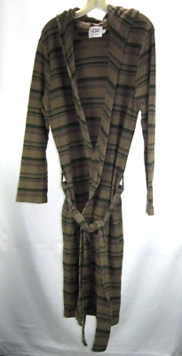 Ugg Australia Miles Stripe Men's Robe Hooded Ombre Stripe Green Size MED. - Image 1 of 4