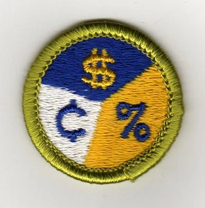Retired - Personal Finances Merit Badge, Type H, Clear Plastic Back (1972), Mint - Picture 1 of 1